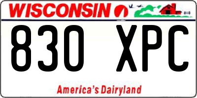 WI license plate 830XPC