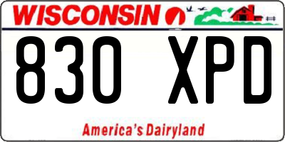 WI license plate 830XPD
