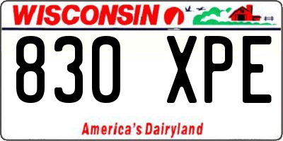 WI license plate 830XPE