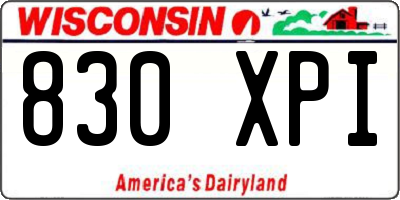 WI license plate 830XPI