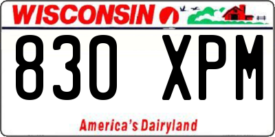 WI license plate 830XPM