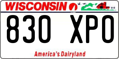 WI license plate 830XPO