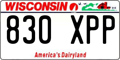 WI license plate 830XPP