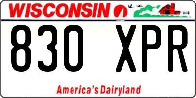 WI license plate 830XPR