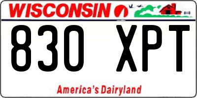 WI license plate 830XPT