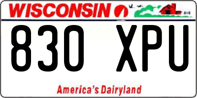 WI license plate 830XPU