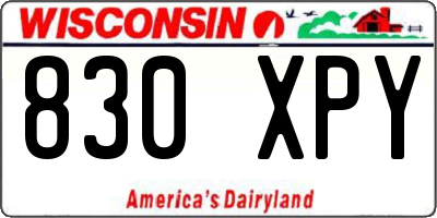 WI license plate 830XPY