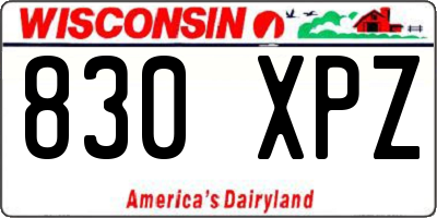 WI license plate 830XPZ