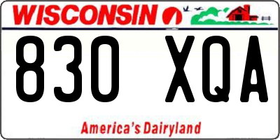 WI license plate 830XQA