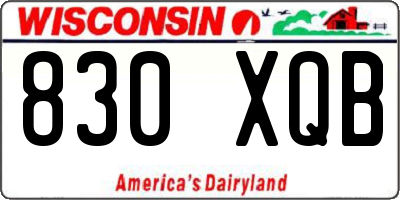 WI license plate 830XQB