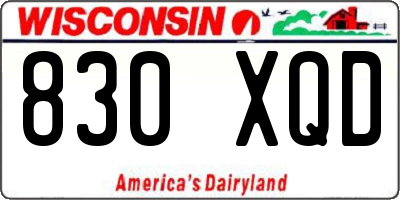 WI license plate 830XQD