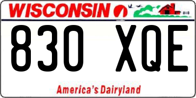 WI license plate 830XQE