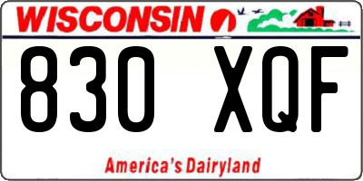 WI license plate 830XQF