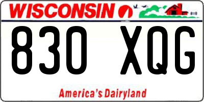 WI license plate 830XQG