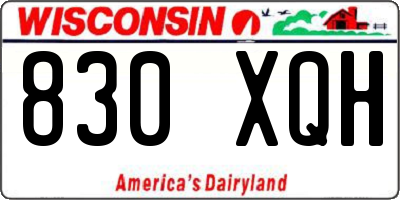 WI license plate 830XQH