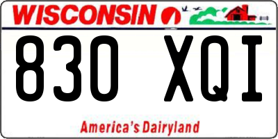 WI license plate 830XQI