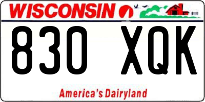 WI license plate 830XQK