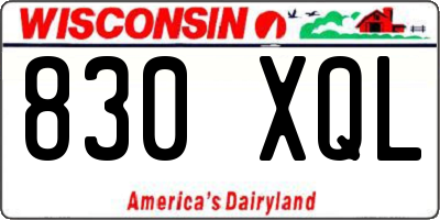 WI license plate 830XQL