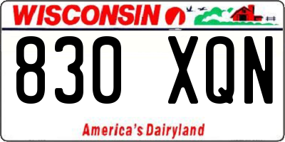 WI license plate 830XQN