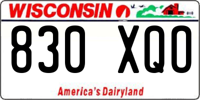 WI license plate 830XQO