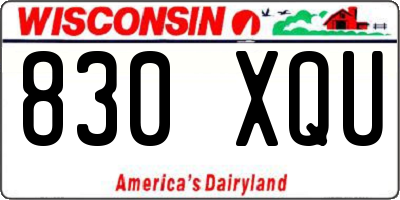 WI license plate 830XQU