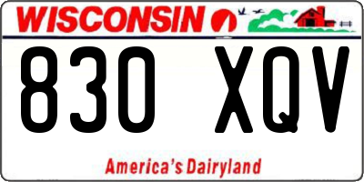 WI license plate 830XQV