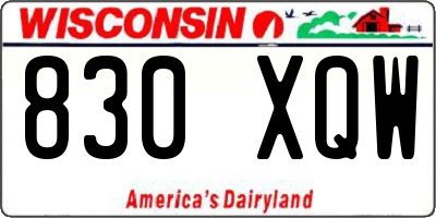 WI license plate 830XQW