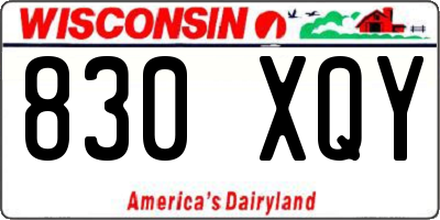 WI license plate 830XQY