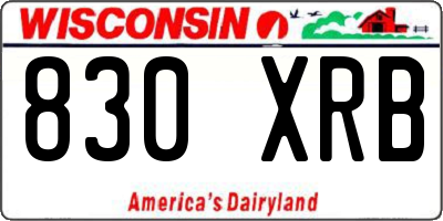WI license plate 830XRB