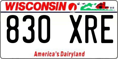 WI license plate 830XRE