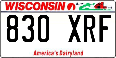 WI license plate 830XRF