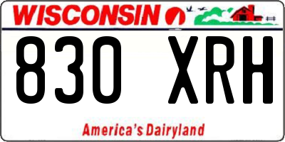 WI license plate 830XRH