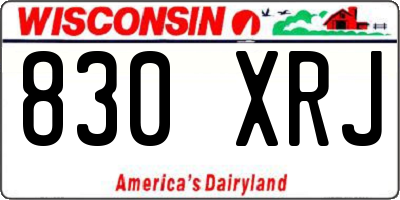 WI license plate 830XRJ