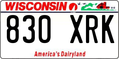 WI license plate 830XRK
