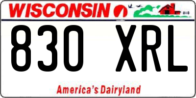 WI license plate 830XRL
