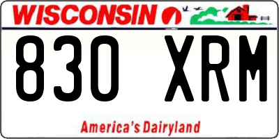 WI license plate 830XRM