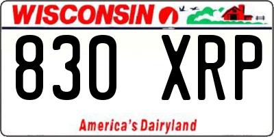 WI license plate 830XRP