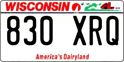 WI license plate 830XRQ