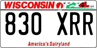 WI license plate 830XRR