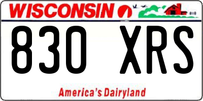 WI license plate 830XRS