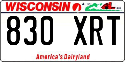 WI license plate 830XRT