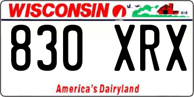 WI license plate 830XRX