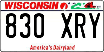 WI license plate 830XRY