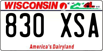 WI license plate 830XSA