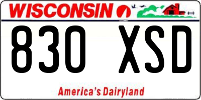 WI license plate 830XSD