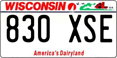 WI license plate 830XSE