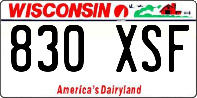 WI license plate 830XSF