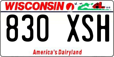WI license plate 830XSH