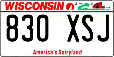 WI license plate 830XSJ