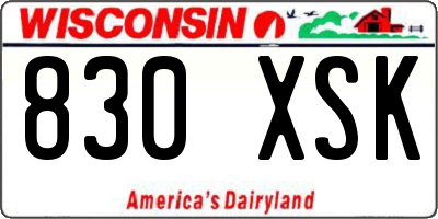 WI license plate 830XSK